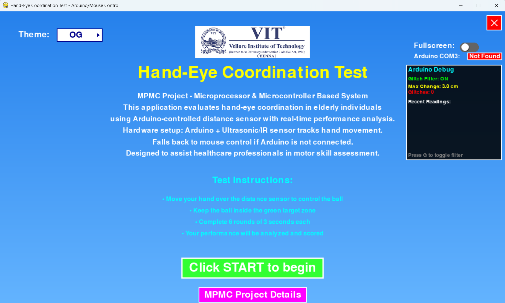 Elderly Hand-Eye Coordination Test